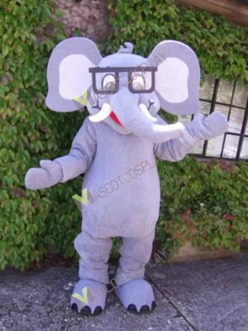 High Quality Adult Gray Ellie the Elephant Mascot Costume