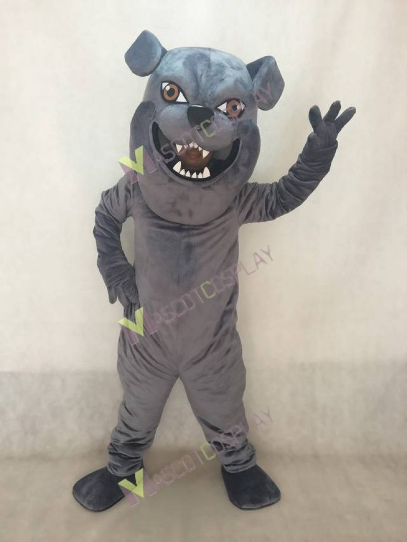 Dark Gray Bulldog Mascot Costume