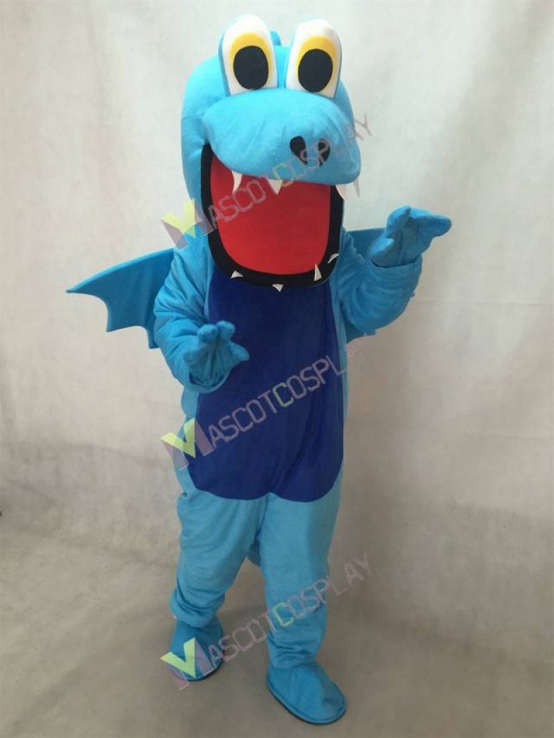 Dark Blue Belly Thorn Dragon Mascot Costume