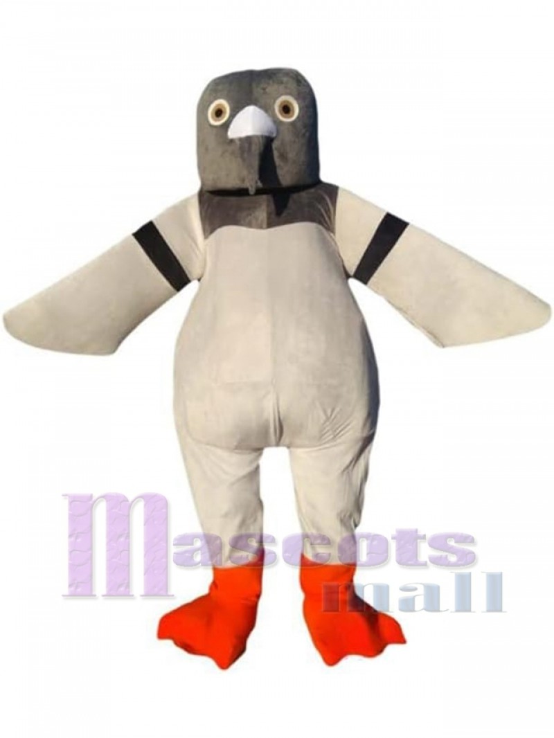 Sedate White Pigeon Mascot Costume Animal