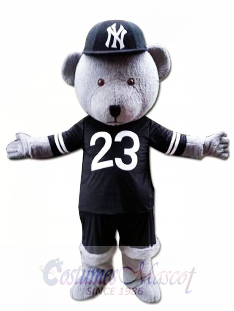 Grey Teddy Bear Mascot Costume