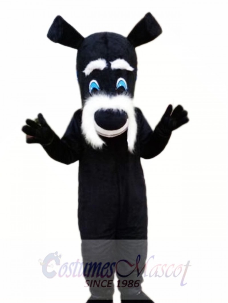 Black Dog Mascot Costume Cartoon