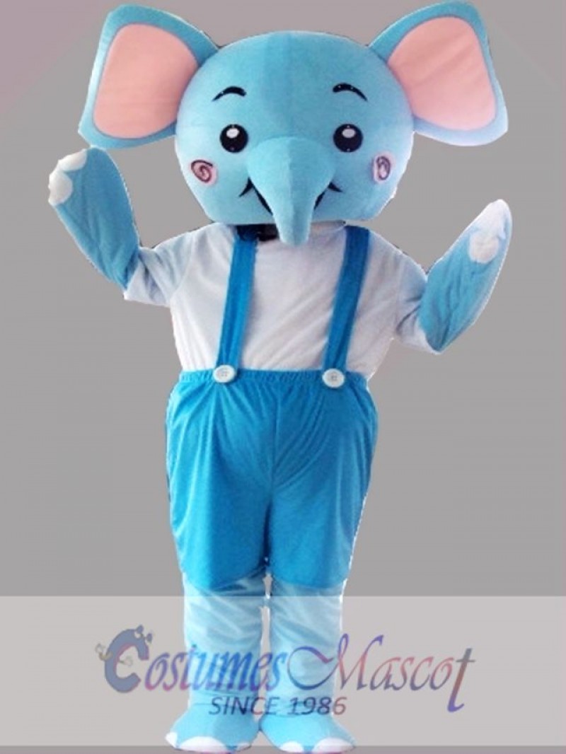 Blue Elephant Mascot Costume Cartoon