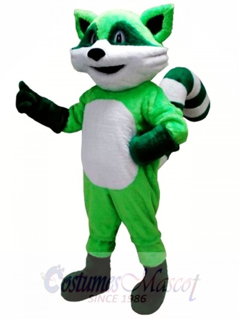 Green Ricky Racoon Mascot Costume