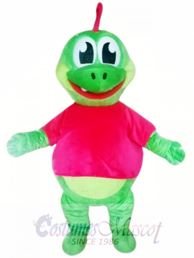 Cute Green Dinosaur Mascot Costume