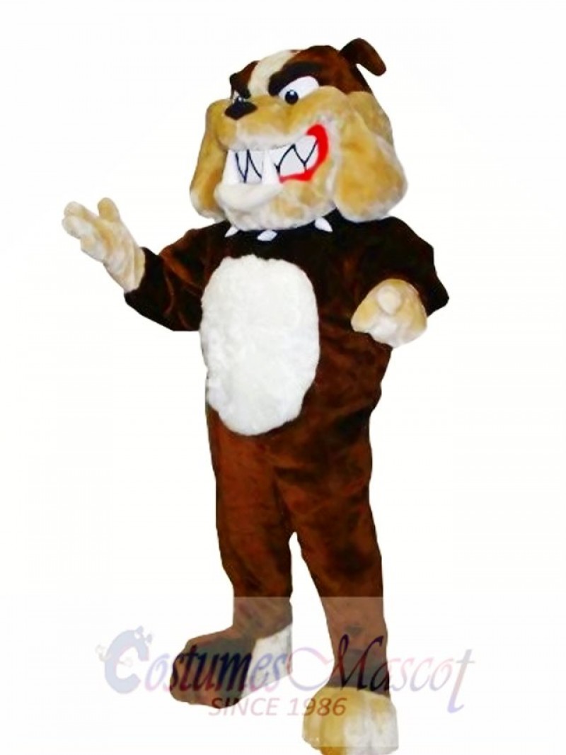 Brown Bulldog Mascot Costume  