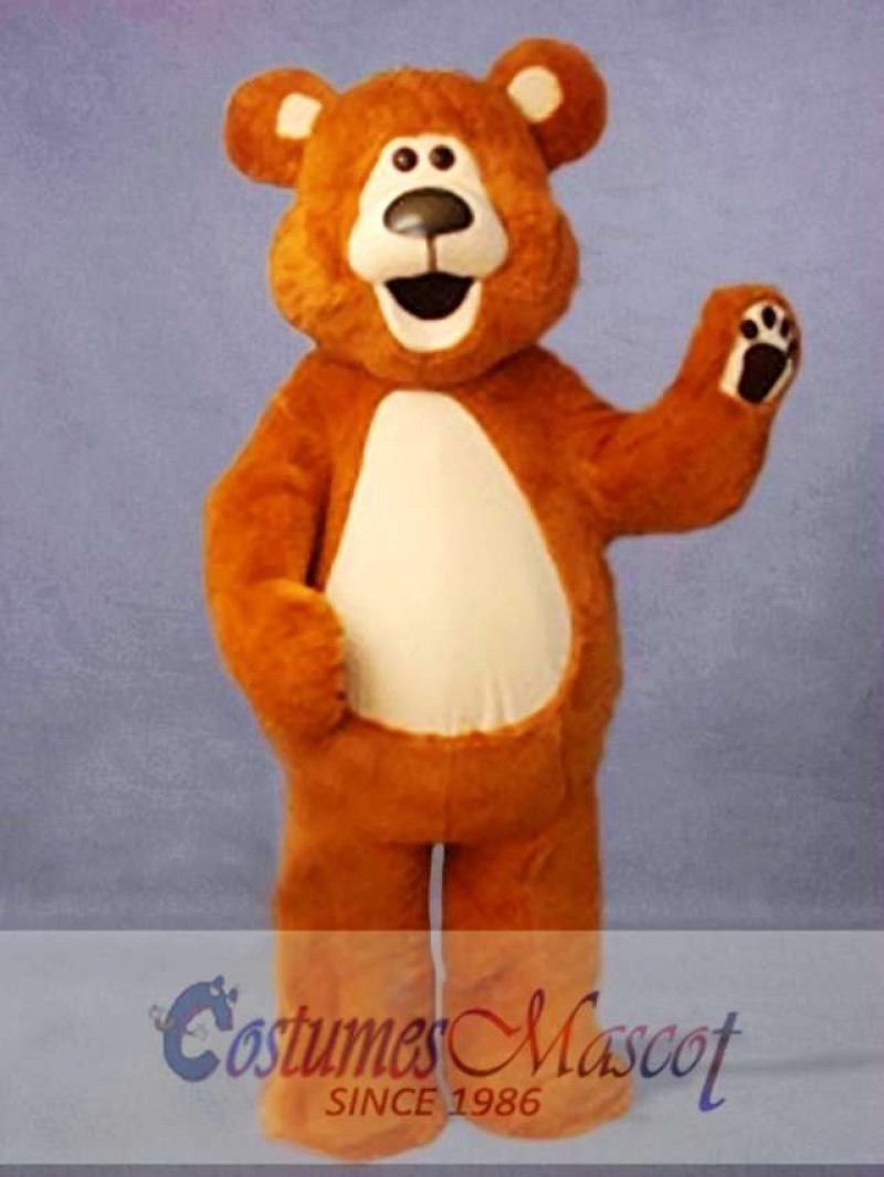 Happy Brown Bear Mascot Costume