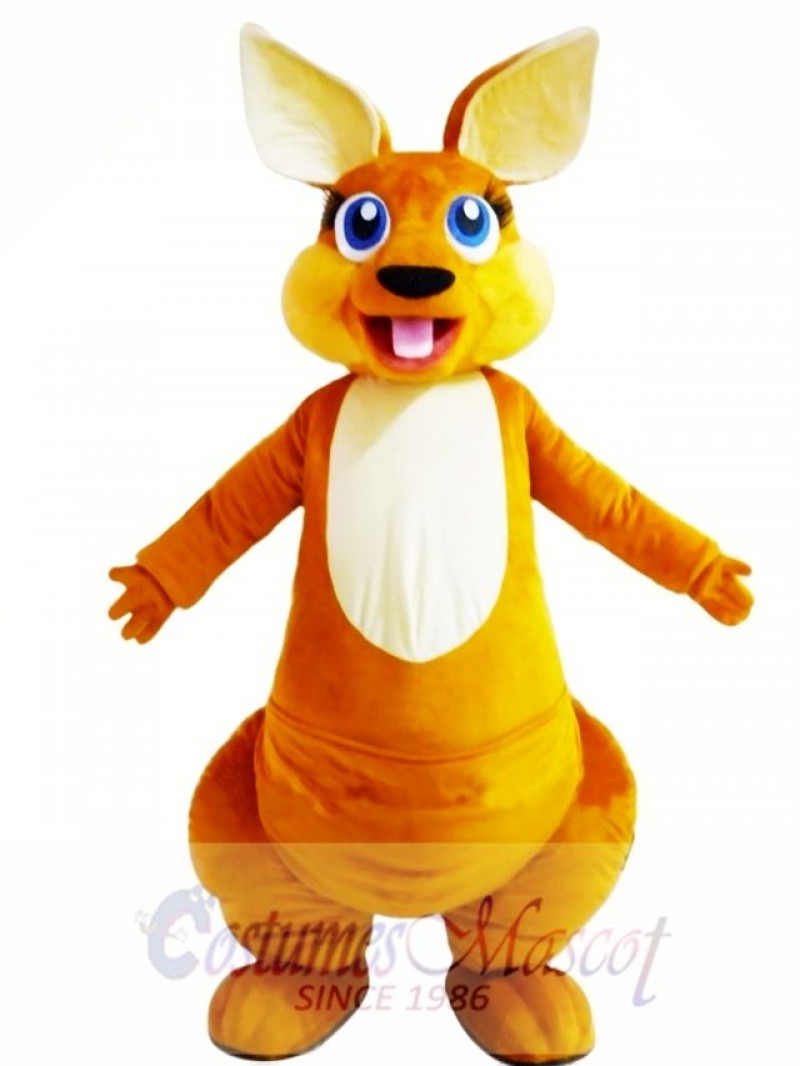 Happy Adult Kangaroo Mascot Costume