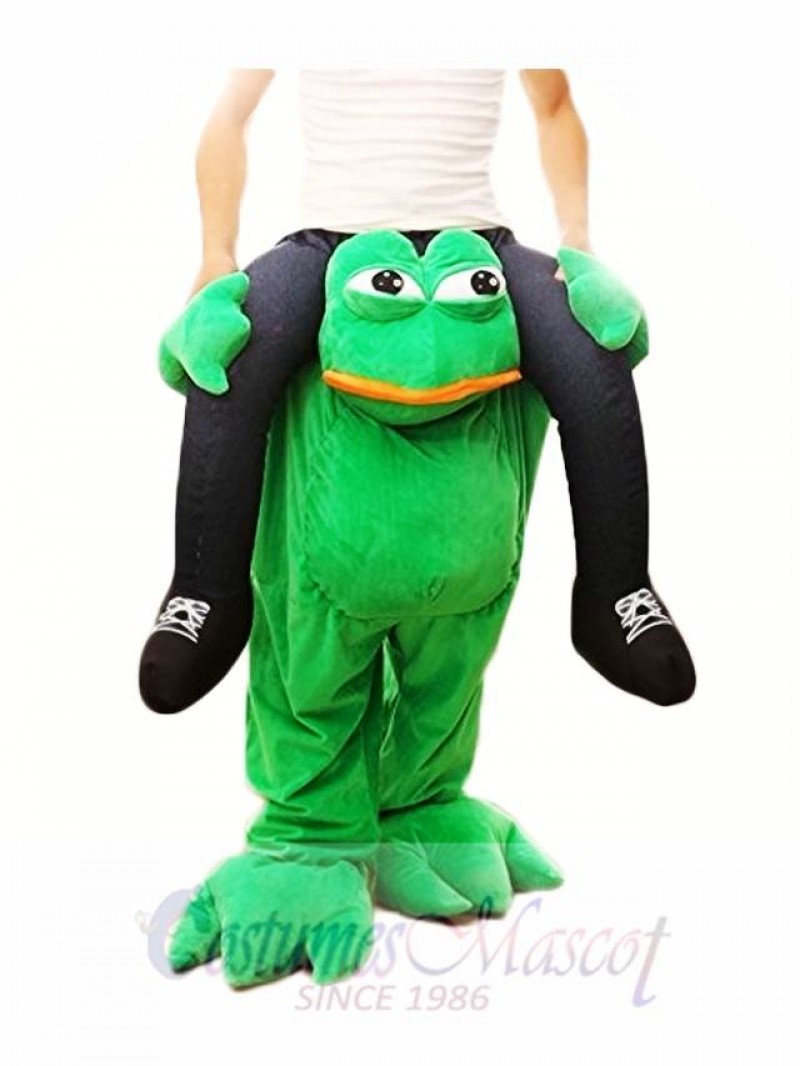 Piggy Back Frog Carry Me Sad Frog Mascot Costume Halloween Fancy Dress