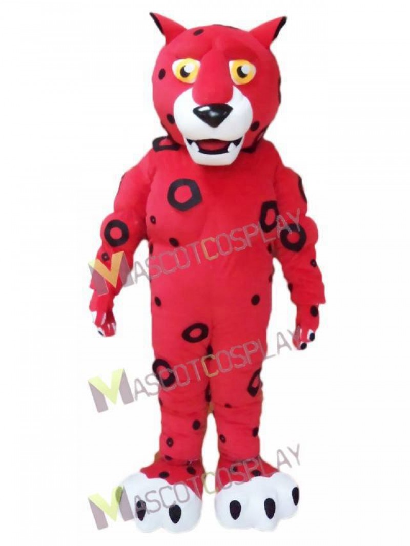 Cute Red Leopard Mascot Costume