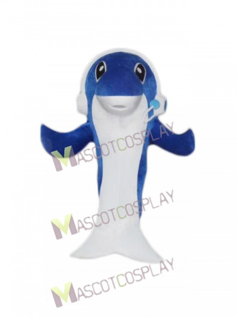 High Quality Music Dolphin Cartoon Mascot Costume