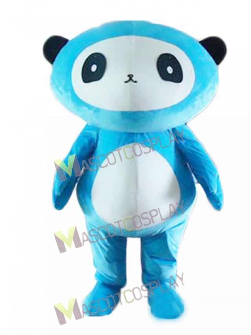 Cartoon Blue Panda Bear Mascot Costume