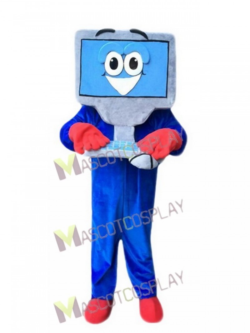 Blue Computer for Adult Mascot Costume