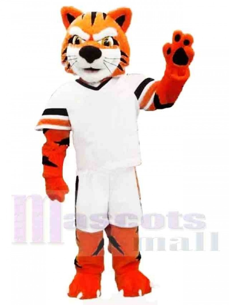 Sporty Powerful Tiger Mascot Costume 