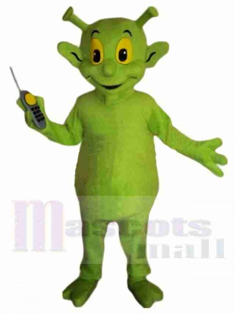 Cute Green Alien Mascot Costume 