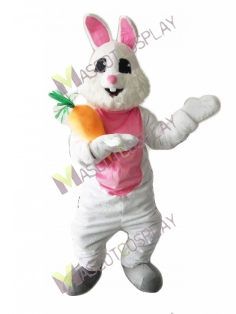 Easter Bunny Rabbit with Carrot Mascot Costume