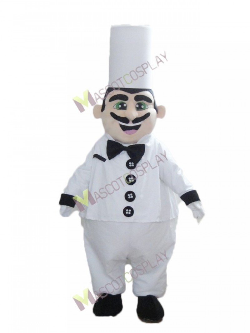 High Quality Adult Restaurant Promotion Italian Chef Cook Mascot Costume with Black Bow