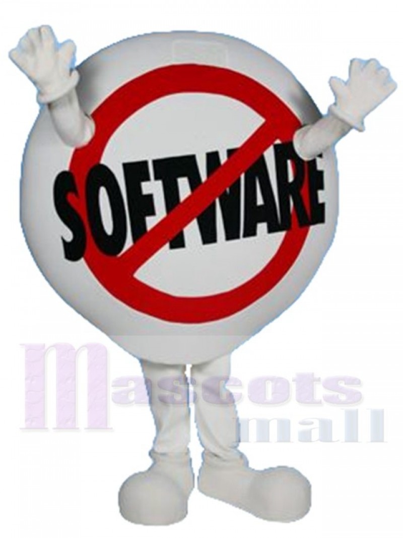 No Software Sign mascot costume