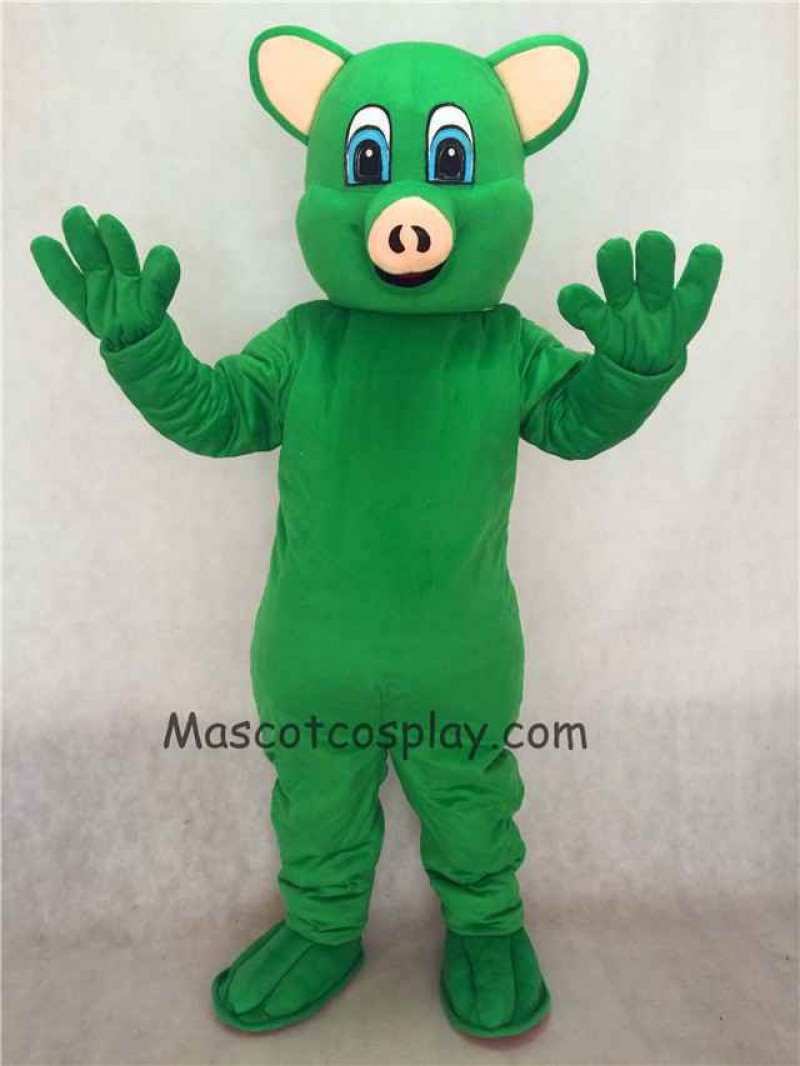 Hot Sale Adorable Realistic New Green Female Pig Piggy Adult Mascot Costume