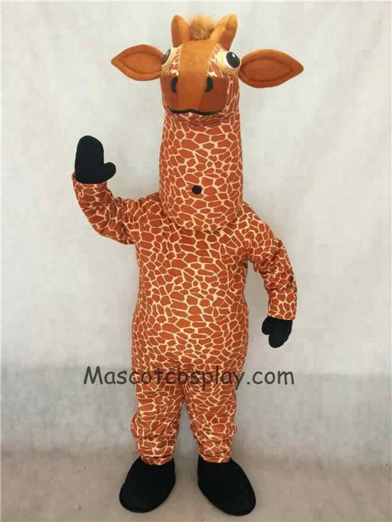 Hot Sale Adorable Realistic New Giraffe Mascot Costume with Black Feet