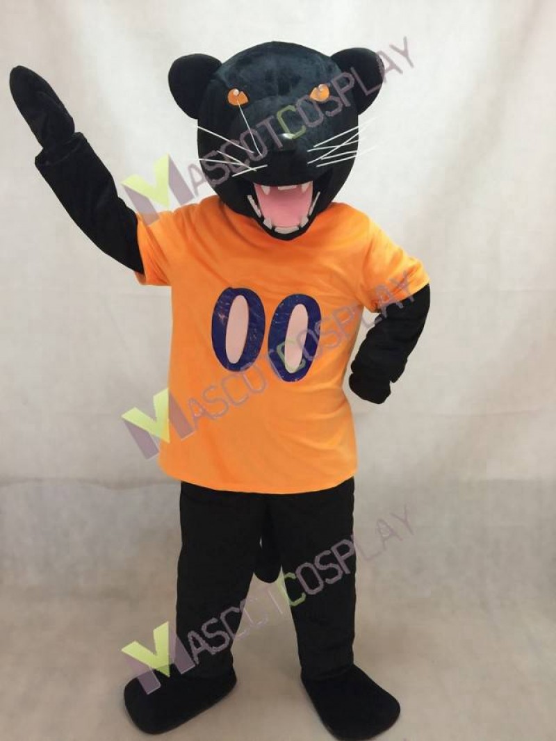  Panther Mascot Costume in Orange Vest