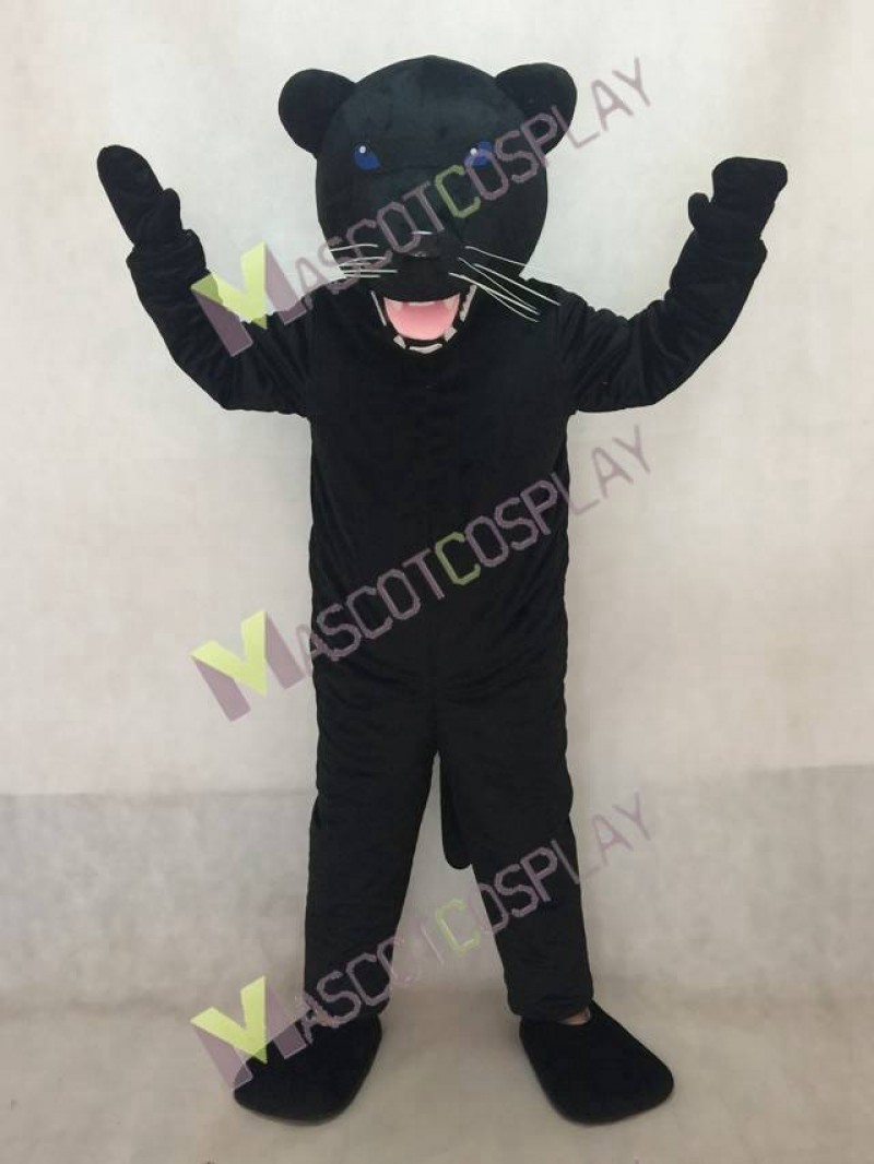 New Black Pantera Panther Mascot Costume in Blue Eyes