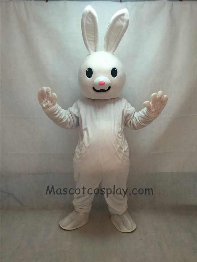 Cute Pink Nose Easter Bunny Rabbit Adult Mascot Costume