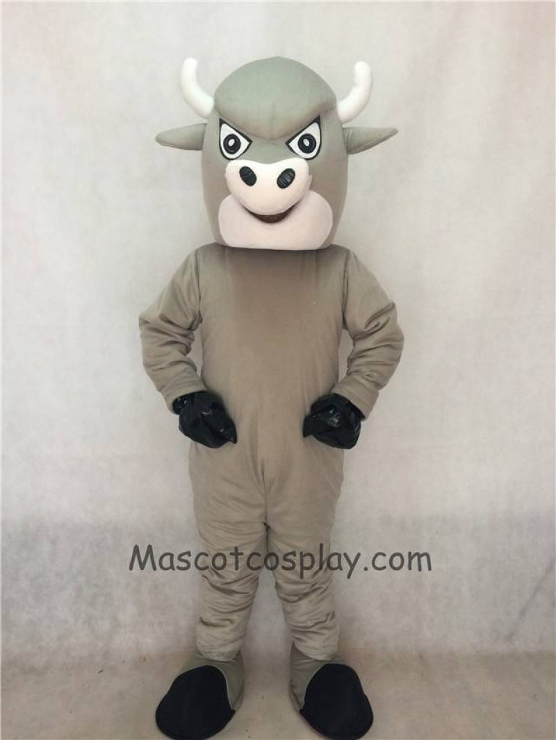 Party Animal Cartoon Grey Bull Mascot Costume