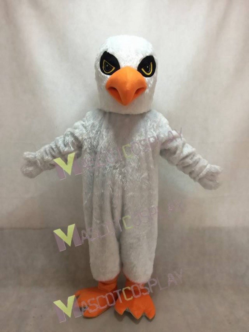 Cute White Hawk with Gloves Mascot Costume