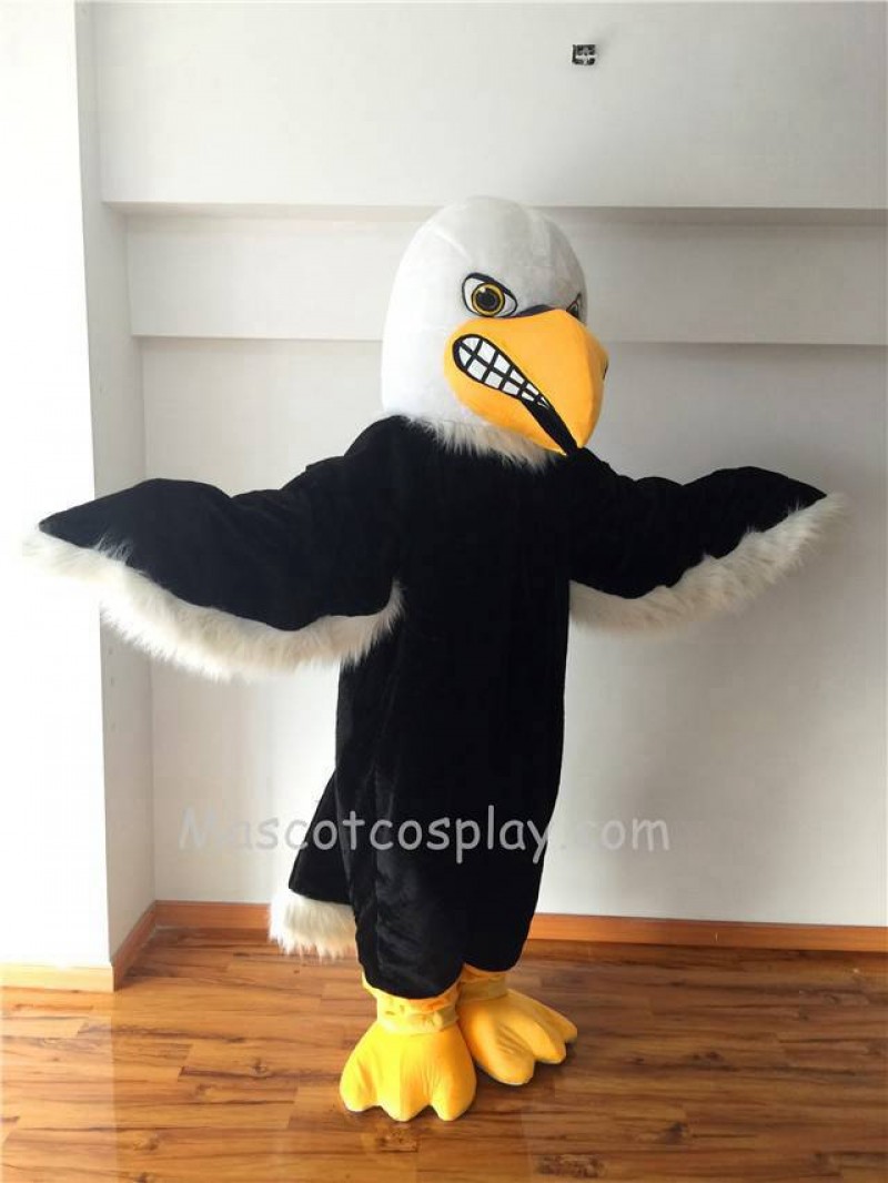 Cute New Black Fierce Eagle Mascot Costume