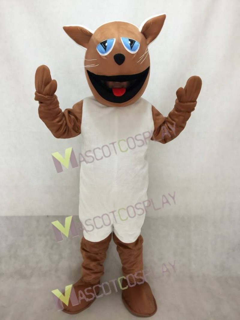 High Quality Realistic New Brown Cat with White Belly Mascot Costume