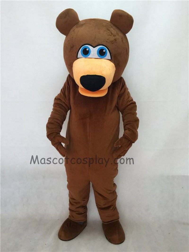 Cute Male Brown Bear Adult Mascot Costume