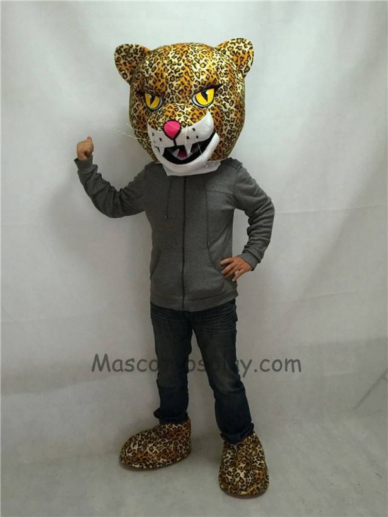 Cute New Fierce Jaguar Mascot Costume with Yellow Eyes