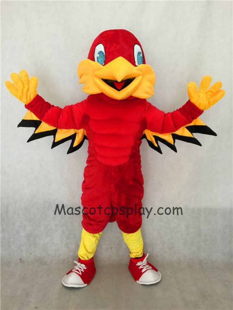 High Quality Realistic New Red Mighty Eagle Mascot Costume