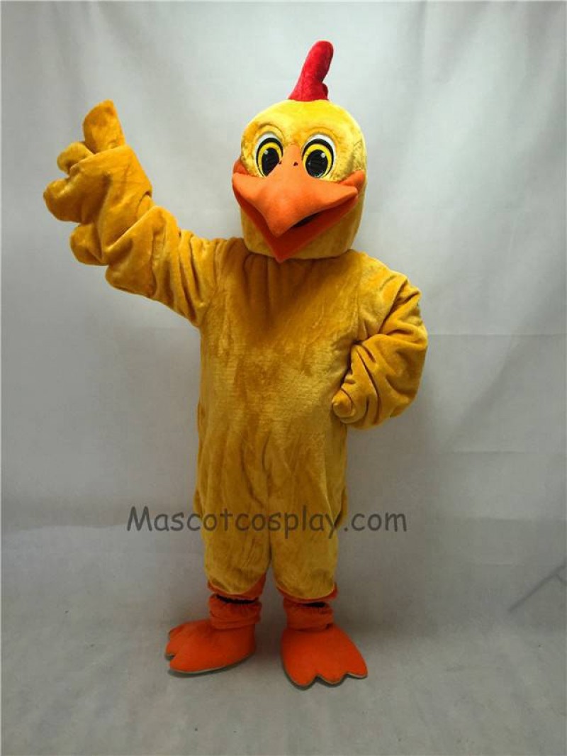 Cute New Long Hair Plush Chicken Doodle-Doo Mascot Costume