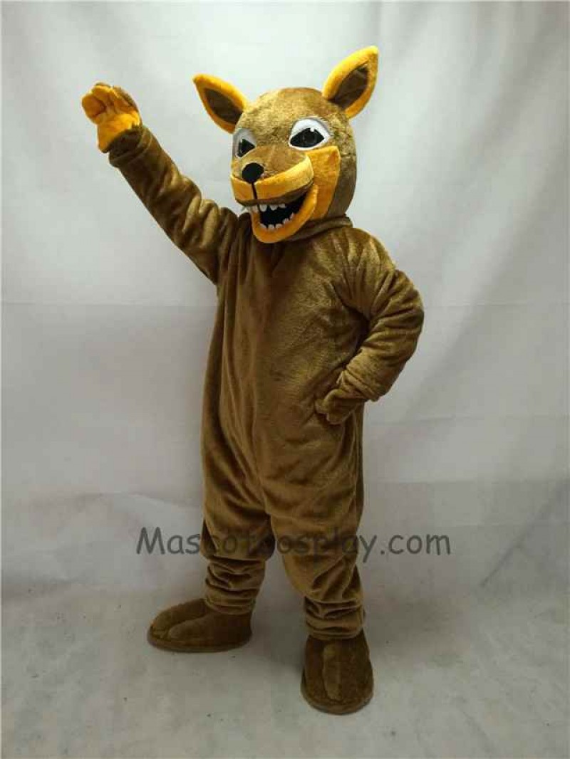 Fierce Brown Coyote Wolf Mascot Costume