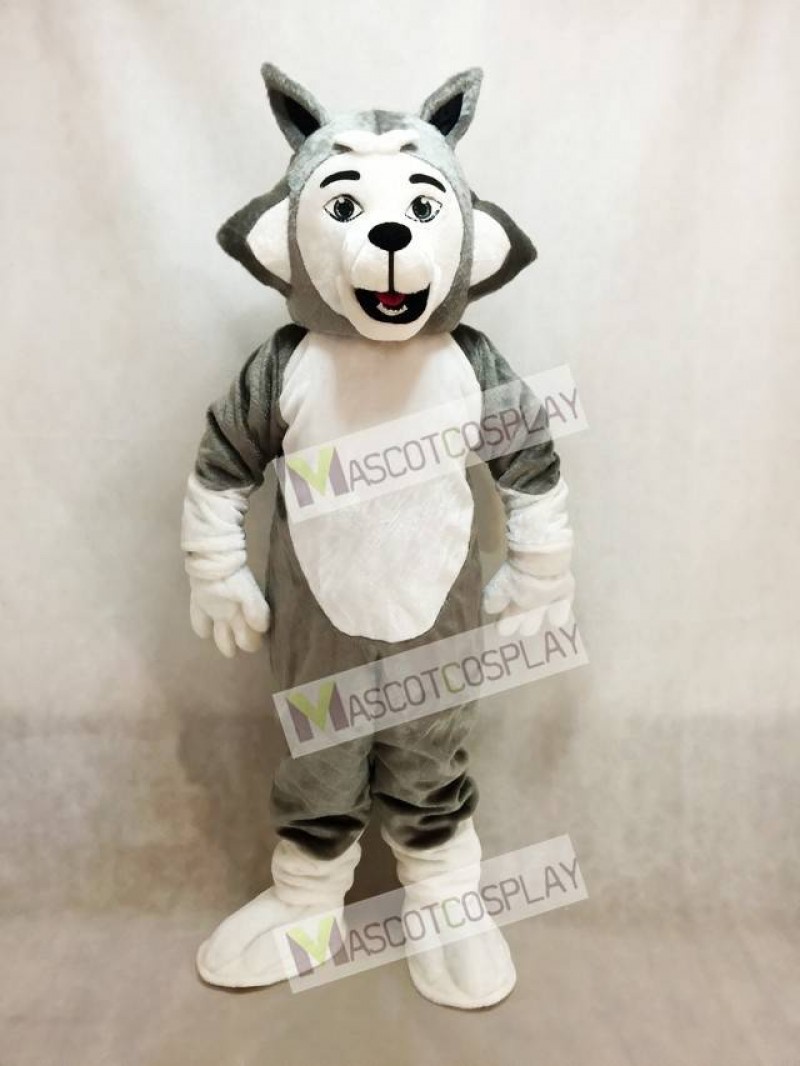 Grey Herman Husky Dog Mascot Costume