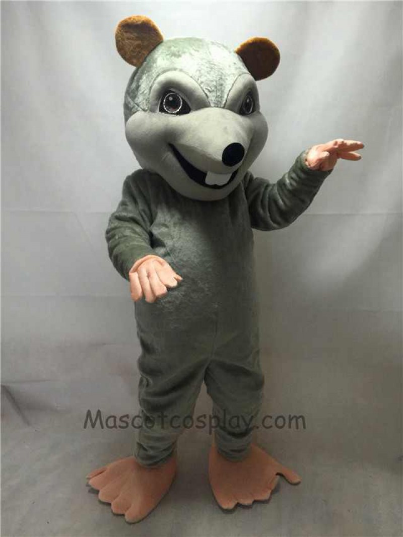 New Gray Rink Rat Mascot Costume