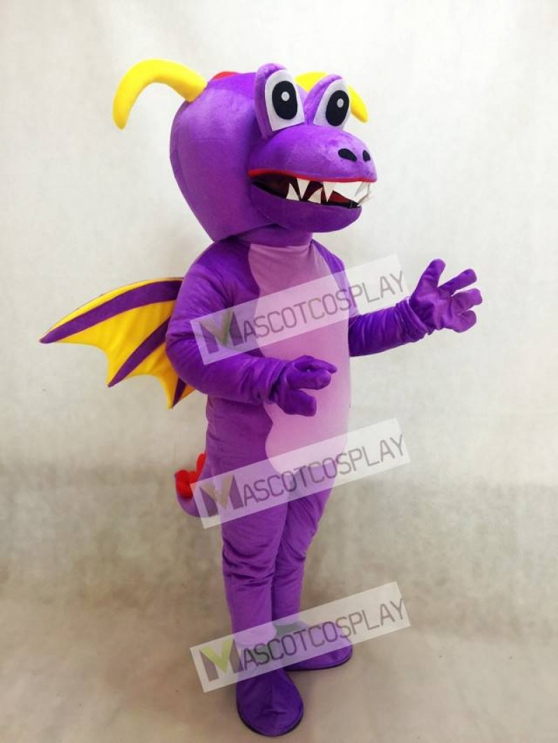 Cute Purple Thorn Dragon Mascot Costume