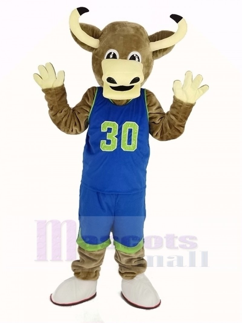 Texas Longhorns Bull in Blue Sportswear Mascot Costume