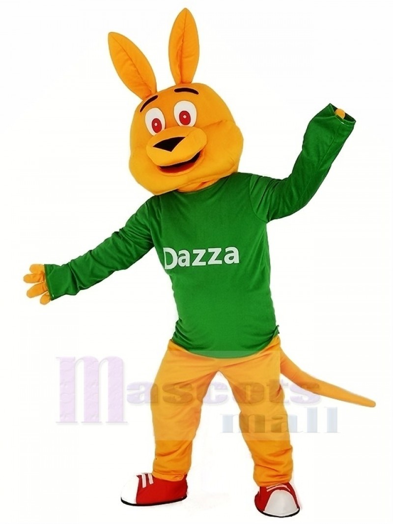 Orange Kangaroo with Long Sleeve Mascot Costume Animal 