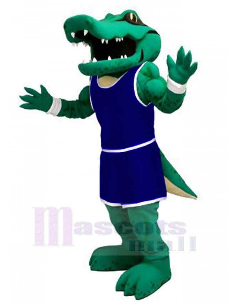 Power Alligator with Navy Blue Uniform Mascot Costume Animal