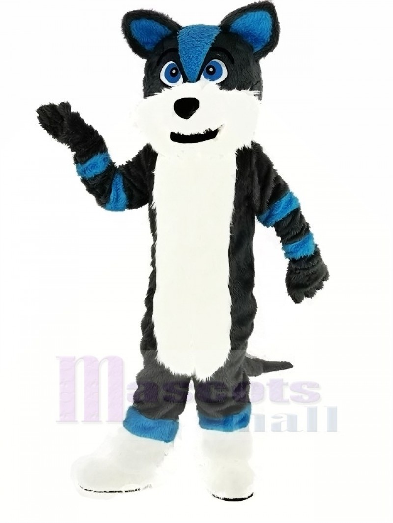 Blue and Gray Husky Dog Fursuit Mascot Costume Animal