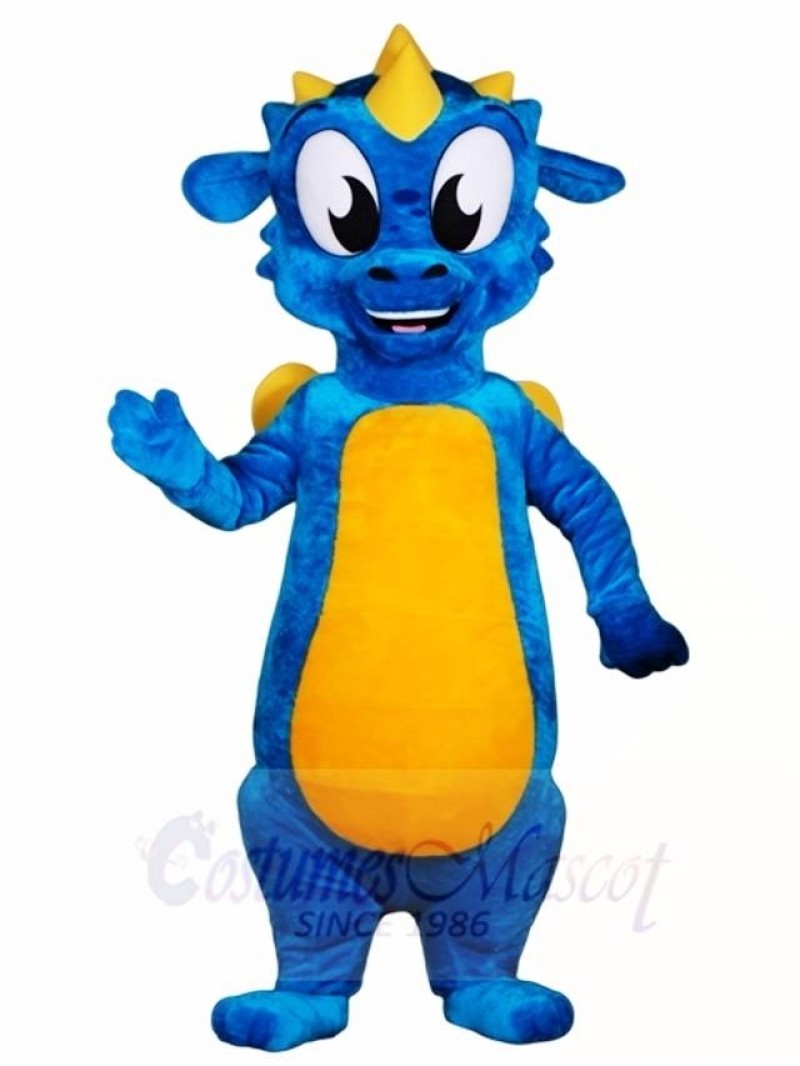 Blue Dragon with Yellow Wings Mascot Costumes 