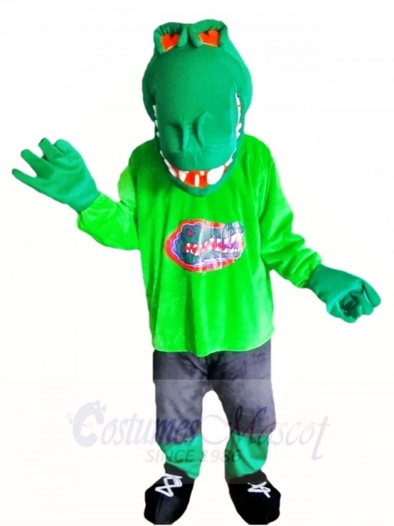 Green Muscle Croc Crocodile Alligator Mascot Costumes Animal