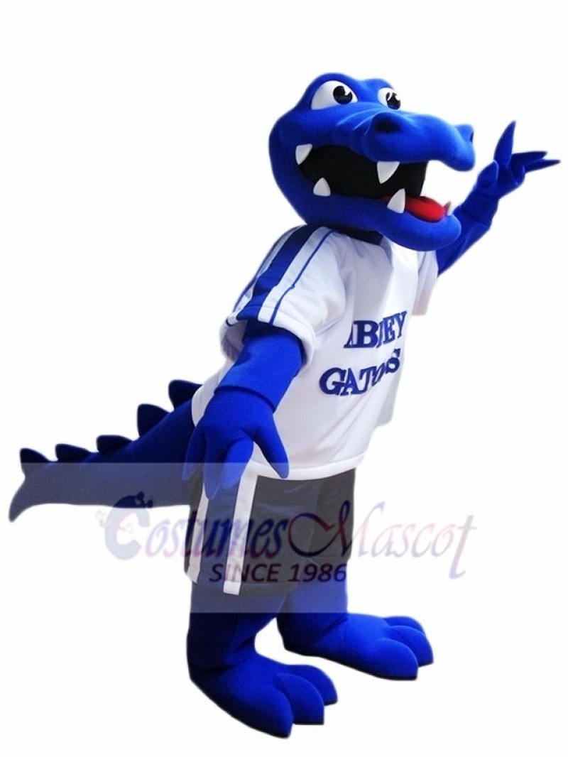 Royal Blue Alligator Mascot Costume Crocodile Mascot Costumes with White Shirt