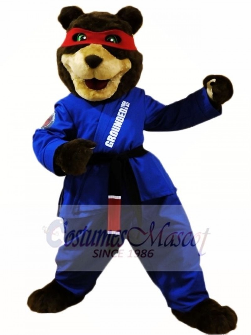 Black Belt Taekwondo Bear Mascot Costumes