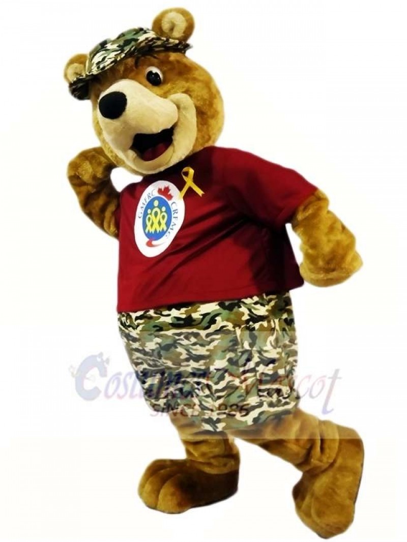 Camouflage Pants Bear Mascot Costumes