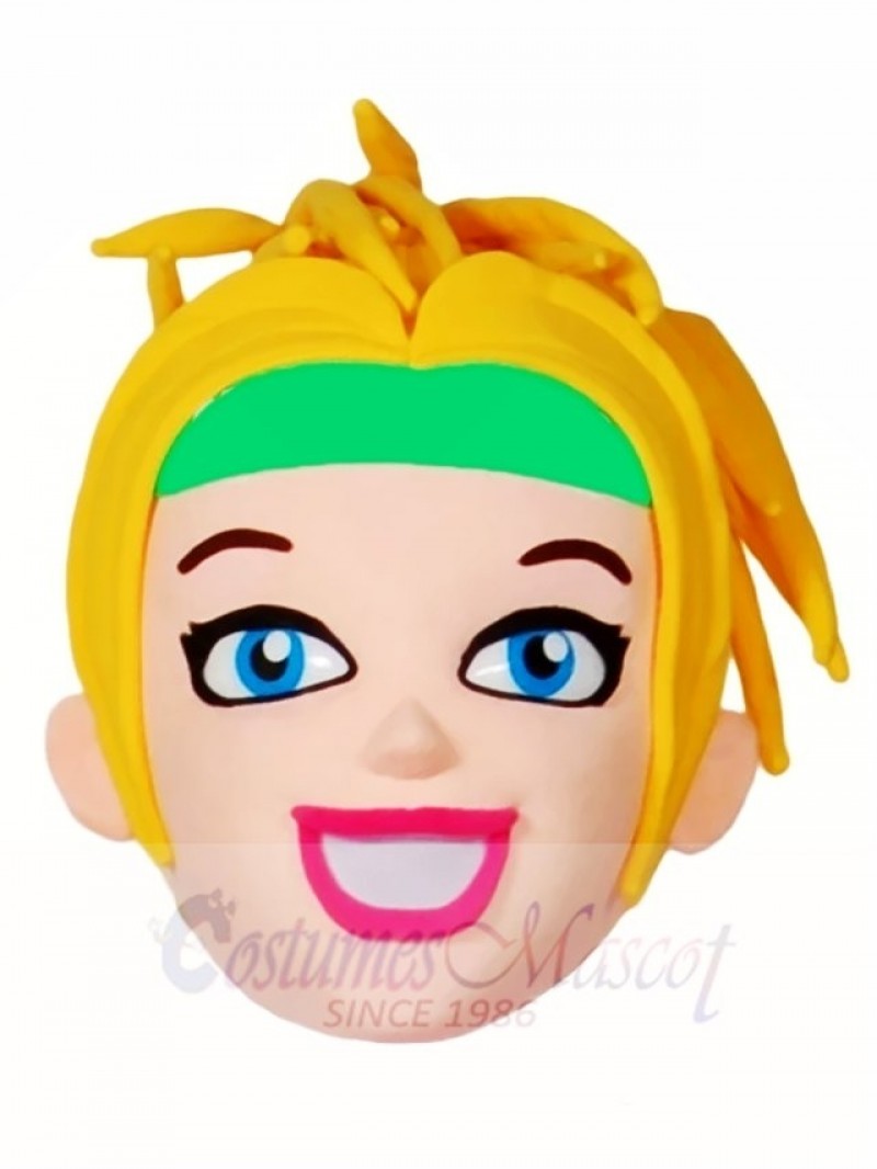 Blonde Cheerleader Head Only Mascot Costumes People
