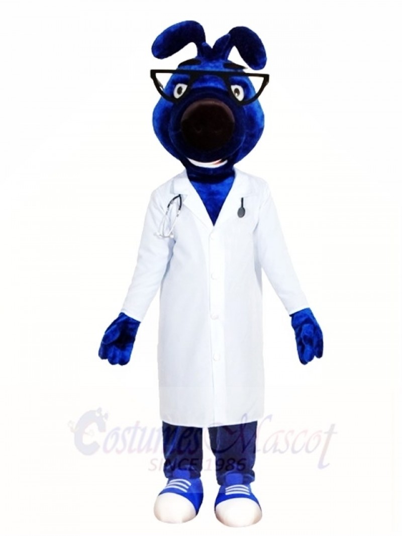 Blue Dog Doctor Mascot Costumes Animal 